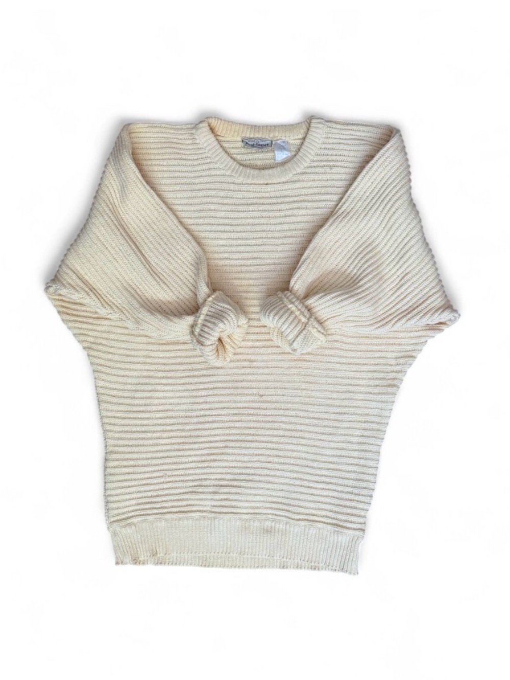 Classic Yellow Cream Ribbed Crewneck Sweater - Women Made in Italy